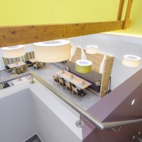 Frühstücksraum von oben Frühstücksraum von oben