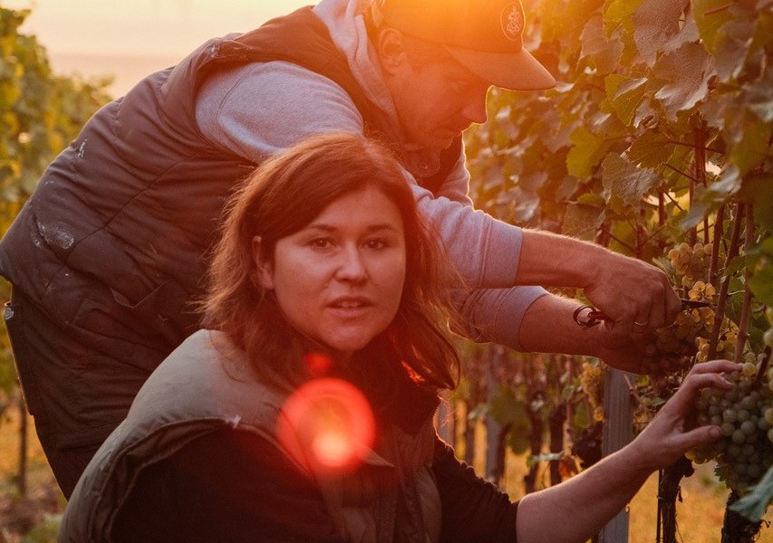 Katharina und Manuel Weinlese