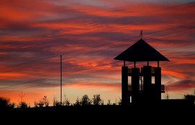Ensheimer Turm Abendd&auml;mmerung &copy; Samuel Henrich
