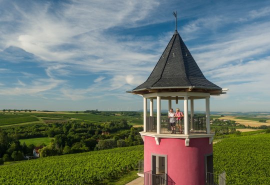 Wanderer auf dem Burgunderturm, &copy; Dominik Ketz/ Rheinhessen-Touristik